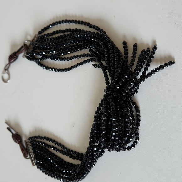 BRUNELLO CUCINELLI | Onyx & Leather Multistrand Necklace black - Picture 2 of 6